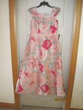 Adrianna Papell Off The Shoulder Floral Jacquard Dress Pink Sz 10 NWT 269