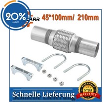 FLEXROHR 45x100 mm für AUDI FIAT OPEL RENAULT SEAT SKODA VW  + 2x SCHELLEN