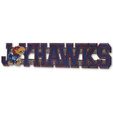 University of Kansas Jayhawks Word Embossed Metal Sign 30" W X 5.25" H X 0.15"
