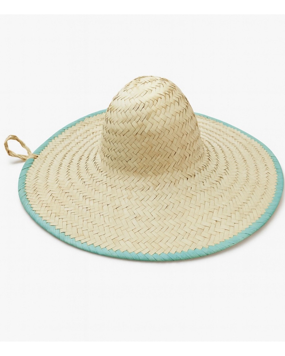 BCBG Max Azria Raffia Woven Sun Hat OS Natural Black Beachy Outdoors Coastal Exuma Raffia Hat - Black – Monday Swimwear main image 4