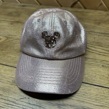 Disney Parks Mickey Mouse Briar Rose Gold Sequin Adjustable Cap Hat Adult