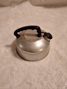 Vintage West Bend Aluminum Whistling Tea Kettle with Black Handle