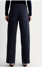 Everlane Womens The Utility Wide-Leg Pant Dark Navy Blue High Rise Size 14