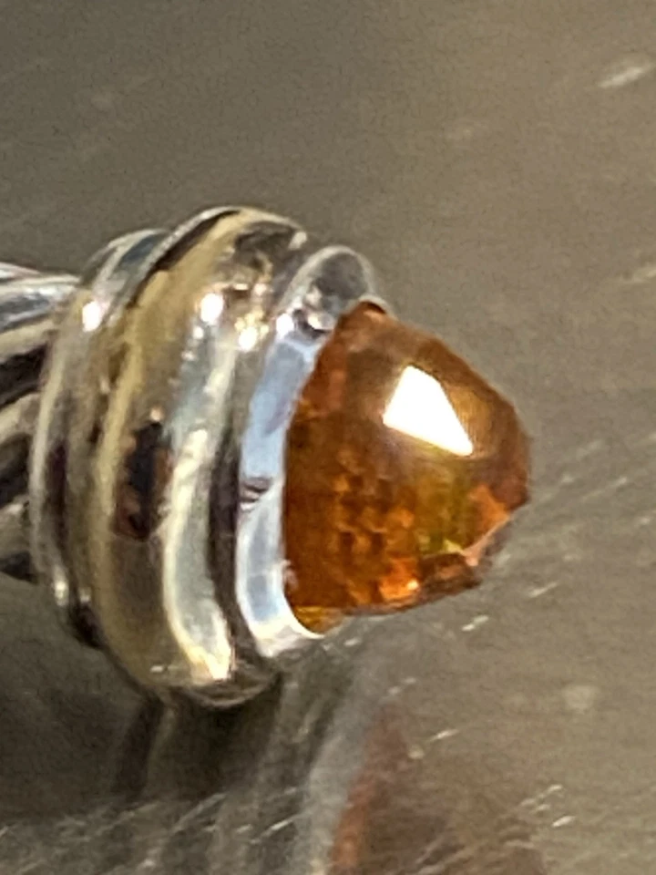 Brazalete David YURMAN 4mm Plata de Ley 925 Citrino y Oro 18k Mediano Foto 3 de 4