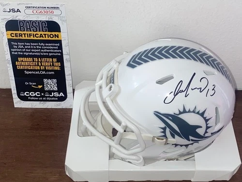 Dan Marino Signed Salute To Service STS Mini Helmet Miami Dolphins JSA N