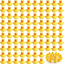 Teling 200 Pcs Mini Rubber Ducks in Bulk Yellow Tiny Baby Shower Ducks Float