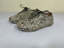 Vans Authentic Old Skool Mono Floral Pink Green Retro Shoes Womens 7 Sneakers