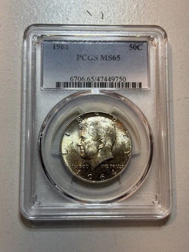 1964 P Kennedy Half Dollar PCGS MS65 w/ TrueView Toned