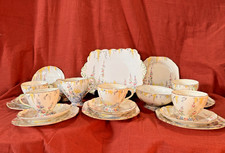 Vintage Art Deco Foley Floral Pattern V2499 21 Piece Tea Set Very Good Condition