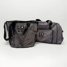 Thirty One All Packed Duffel & Metro Retro Crossbody in Charcoal Crosshatch Lot