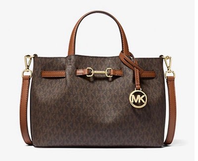 Michael Kors Outlet Carson Small Signature Logo Satchel Brown 35S5G2ZS5B