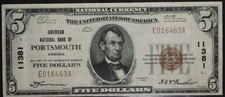 1929 30VF FR. 1800-1 Sign Jones, Woods National 5$ Note, SN E016463A