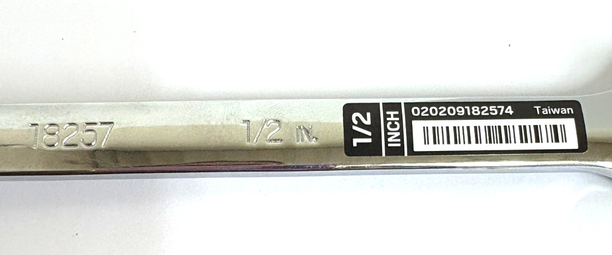 1/2" COMBINATION WRENCH CHROME FINISH 12 POINT TEKTON 18257