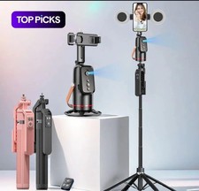 5-in-1 Smart Face Tracking Gimbal with Tripod and Light,  Phone Stabilizer 360