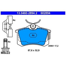 Satz Bremsbeläge Bremsklötze hinten für Seat Ibiza 2 6K1 3 6L1 4 6J1 | 241663