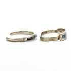 Signed Southwest Sterling Turquoise Onyx Channel Inlay Cuff Lot of 2 #S5634-1 — photo 3
