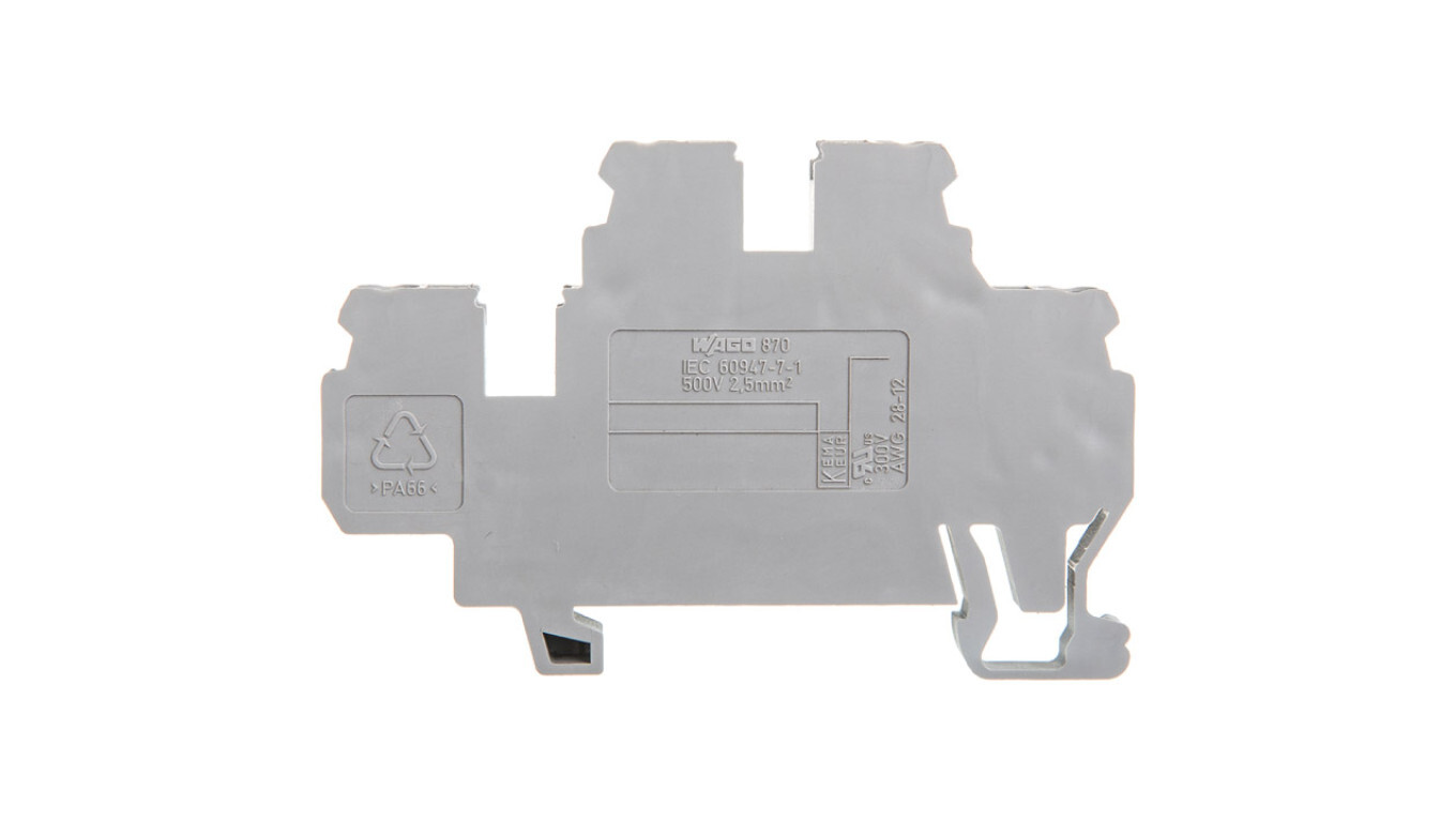 2-deck terminal block 2.5mm2 L/L gray 870-501 /T2UK