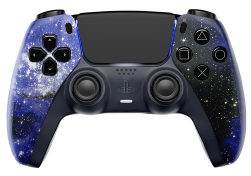 Controller Personalizzato ModdedZone CROME BLUE Per PS5, Design Unico, Non Moddato, OEM, UPC 810071282485