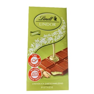 6x Lindt Lindor Pistachio Milk Chocolate Bar, 100 Grams, Israel, Kosher