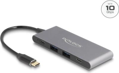 Delock 4-Port USB Type-C Hub mit 2x USB Type-A und 2x USB Type-C 10Gbps