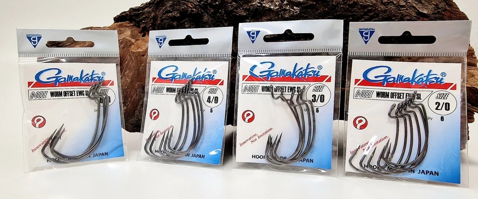 Gamakatsu Worm Offset EWG SL Gr. 2/0 3/0 4/0 5/0 6/0 Offsethaken Wide Gap NEW - Bild 1 von 1