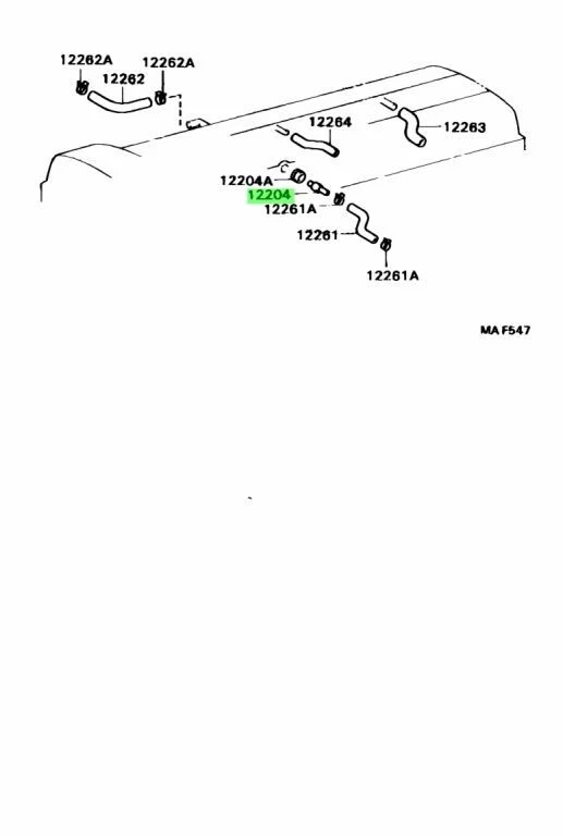 Válvula PCV Aristo original Toyota 95-02 Supra 97-05 12204-46020 OEM 2JZ-GTE Turbo Foto 2 de 4