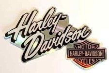 Harley Davidson Bar and Shield CHROME Sticker OEM Part HAR334  4.25 Inches 