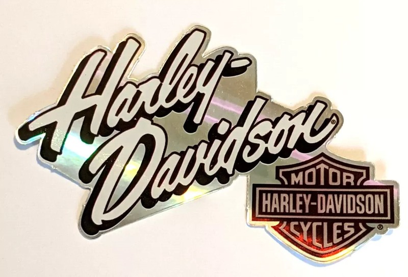 Harley Davidson Bar and Shield CHROME Sticker OEM Part HAR334 ~ 4.25 Inches!