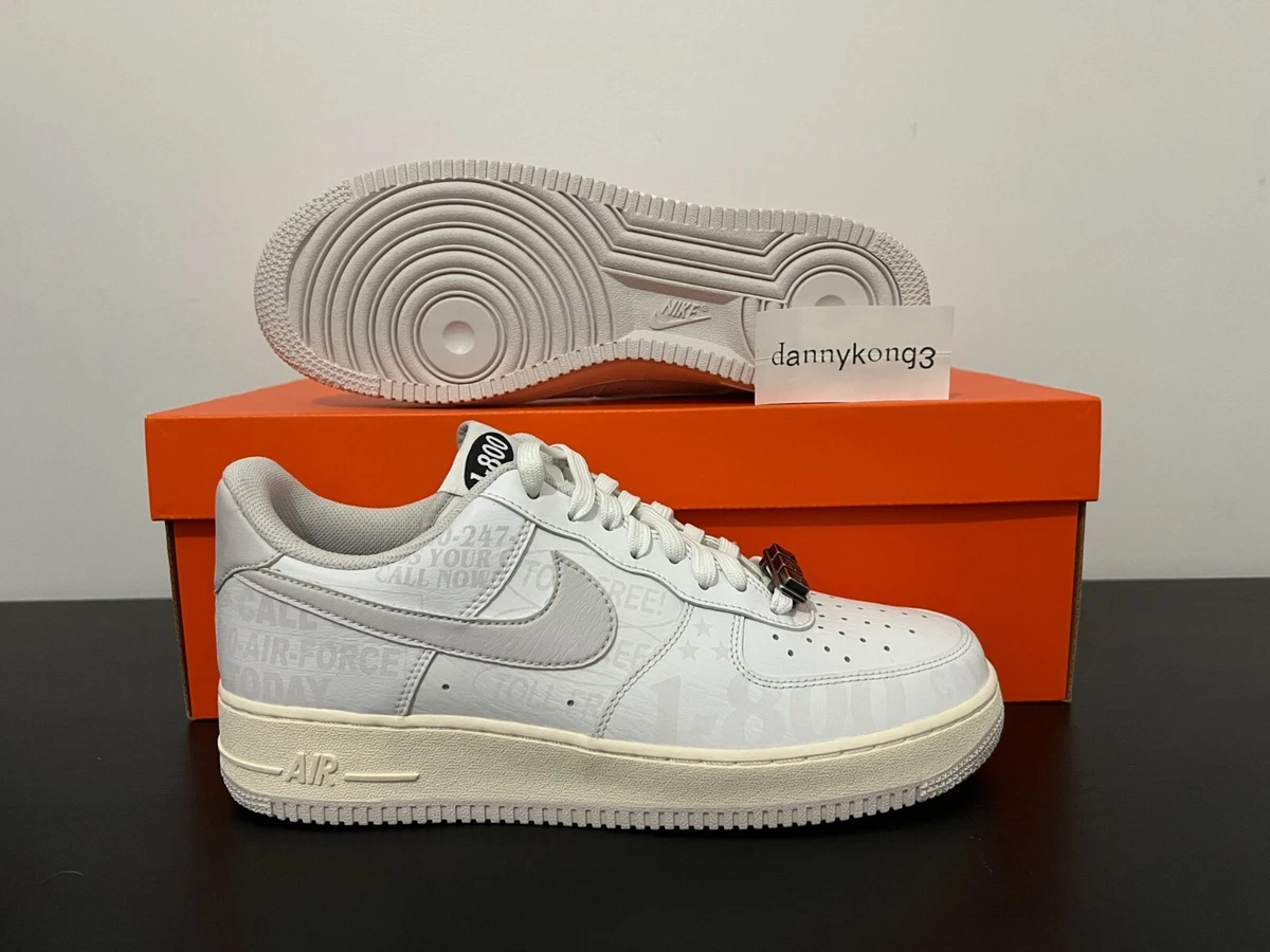 Nike Air Force 1 Toll Free 1-800 White Sail Men’s Size 9 CJ1631 100  Unreleased