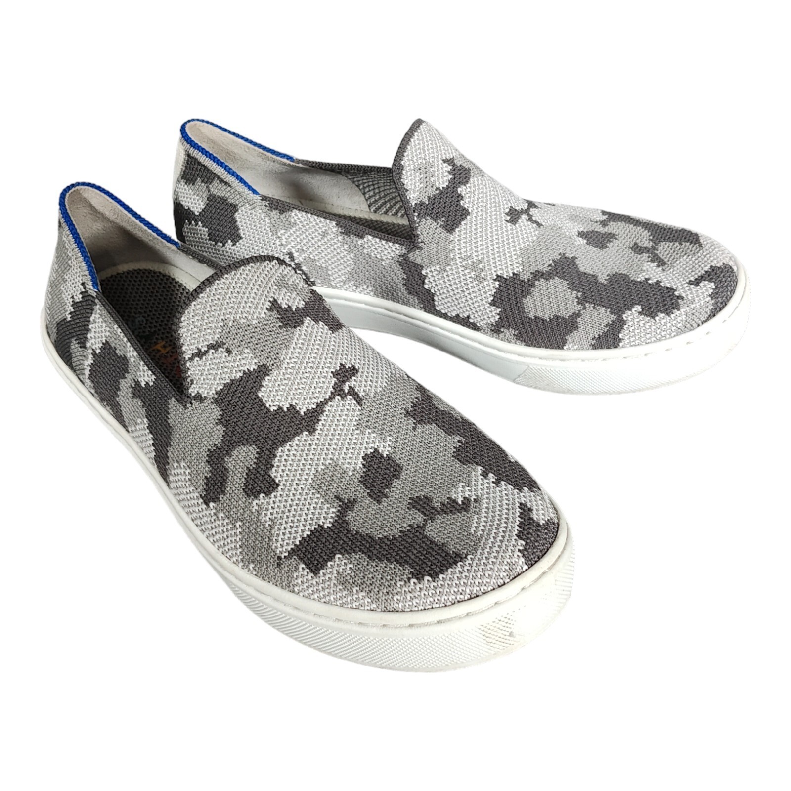 Rothy's Loafers Girls Gray Knit Slip-On Flat Round Toe Comfort