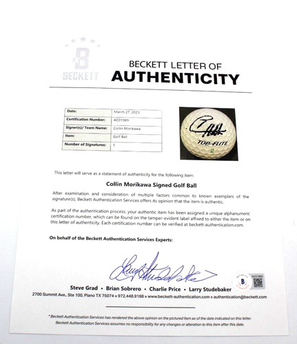 Collin Morikawa Signed Brand New Top Flite Golf Ball w/Beckett LOA Major Winner - Picture 2 of 2