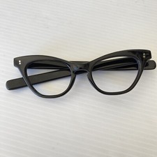 MCM Vintage 60s Black Atomic Cat Eye Frame NOS Deadstock Eyeglasses Unused VTG