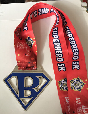 BRADY'S SUPERHERO 5K Running Race Marathon Medal JACKSONVILLE FLORIDA Free Ship