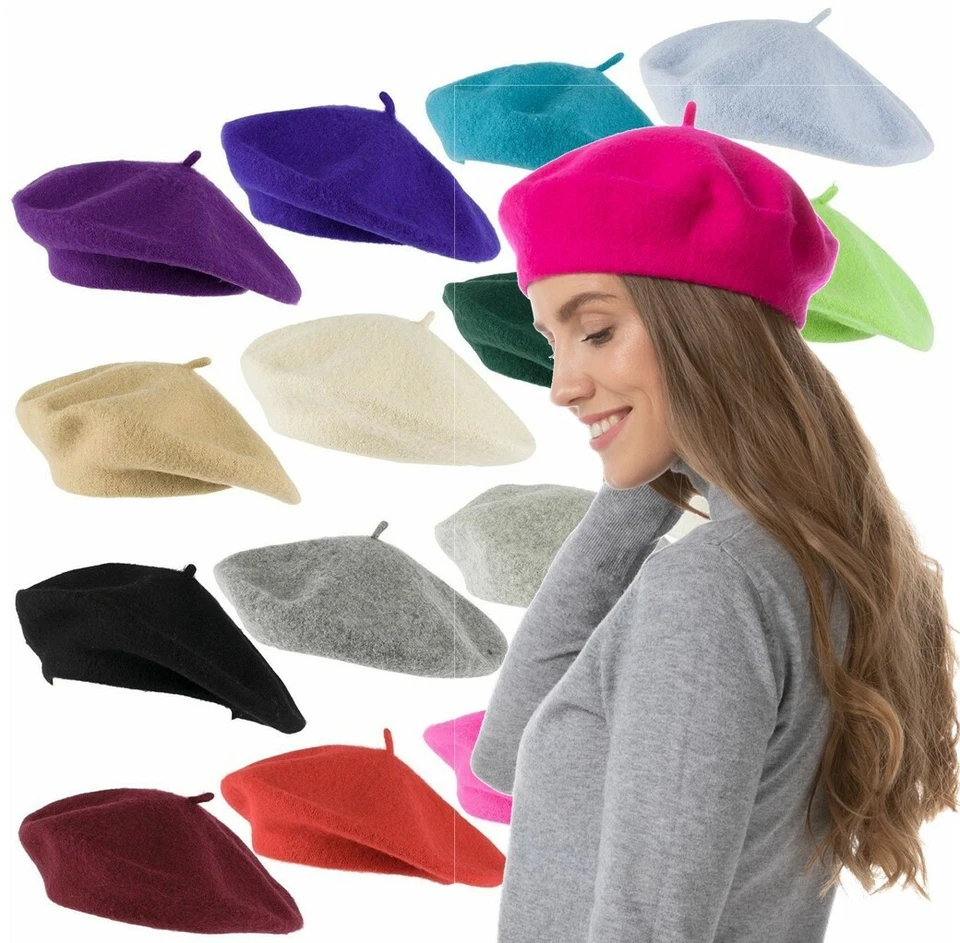 Plain Beret Hat Wool Autumn Women | Girls Fashion Hats French Beret Winter Cute