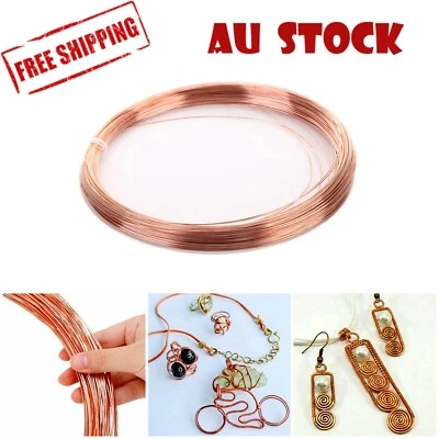 Pure Copper Wire 99.9% Solid Bare Uncoated 0.6-3.5mm Jewellery Craft Bonsai DIY - image 1 of 3