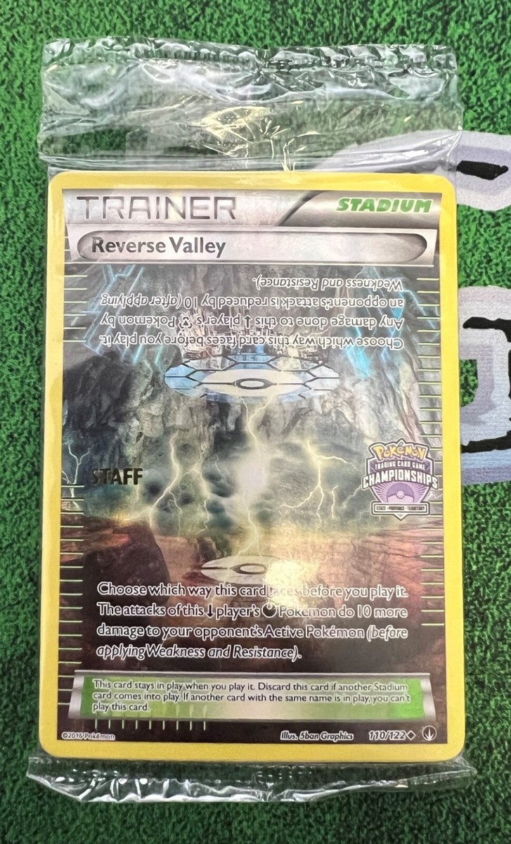 reverse valley pokemon card Pokemon Reverse Valley 110/122 State Championships STAFF Promo Pack SEALED!!
