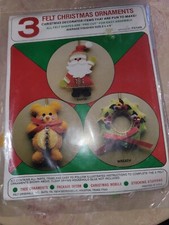 VINTAGE FELT CHRISTMAS ORNAMENT HOLIDAY SEQUIN CRAFT KIT