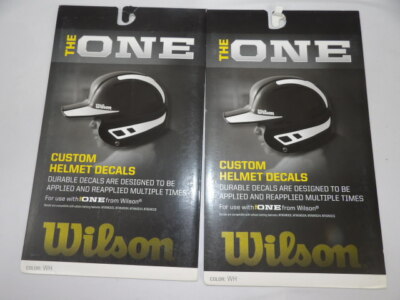 The ONE - Wilson Custom Baseball/Softball Helmet Decals WHITE Lot of 2