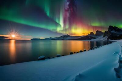 Aurora Borealis auf den Lofoten, Norwegen (209016723)
