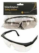 PACK OF 2 - BLACKSPUR BLACK FRAMED SAFETY GLASSES CE APPROVED