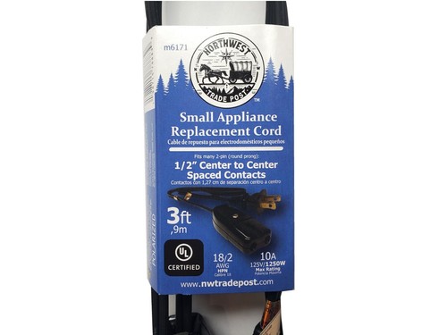 Power Cord For Farberware SuperFast Percolator Coffee Pot Model 122B 135 145TS - Picture 3 of 17