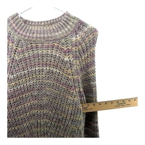 NICHOLAS | S Small Pastel Striped Alpaca Crew Sweater Oversized - Picture 9 of 11