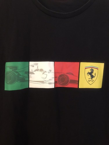 Ferrari Scuderia Racing Team T-Shirt Tee Men Adult Medium Black Logo Licensed - Picture 2 of 10