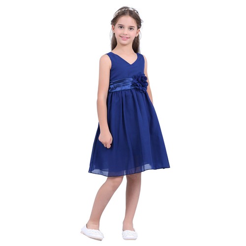 US Girls Chiffon Bridesmaid Wedding Party Flower Dress Pageant Prom Ball Gown - Picture 40 of 88