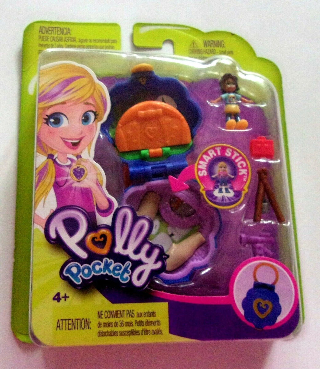 2018 Mattel Polly Pocket Smart Stick Mini Doll Compact Campfire