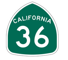 California State Route 36 Sticker Decal R1140 Highway Sign