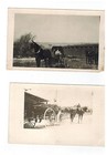 Horse & Buggies Wagons people inside - 2 American Culture pc  RPPC — photo 1