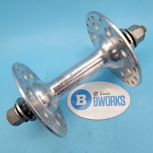 Vintage Made in France High Flange Bike Hub 36h Nutted 96mm SMOOTH BEARINGS c24