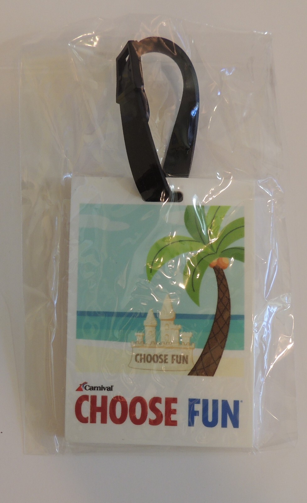 NEW Design! CARNIVAL cruise rubber luggage tag Choose Fun Palm Trees