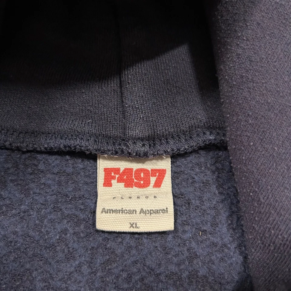 Sudadera con capucha Thrashed American Apparel de colección sudadera en blanco F497 cremallera completa azul desteñido Foto 2 de 4